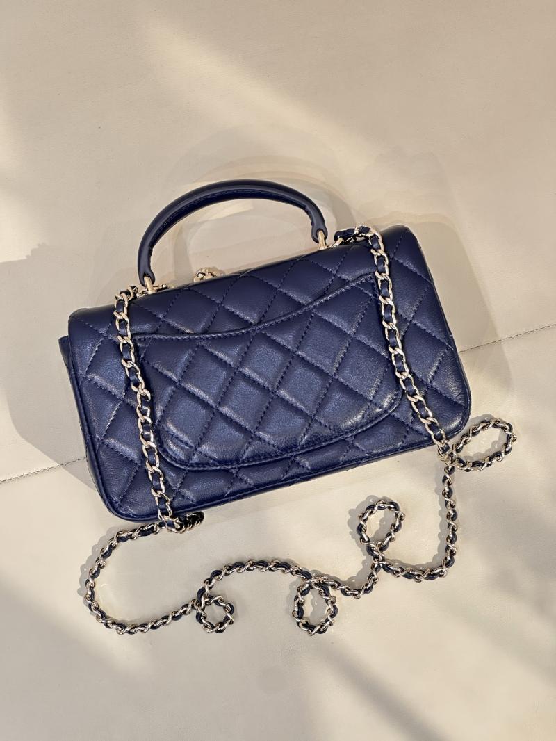 Chanel Mini Classic Handbag Blue AS2431