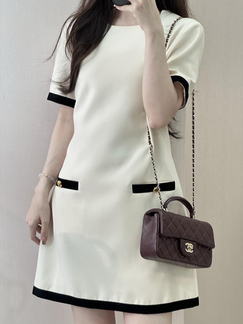 Chanel Mini Classic Handbag Burgundy AS2431