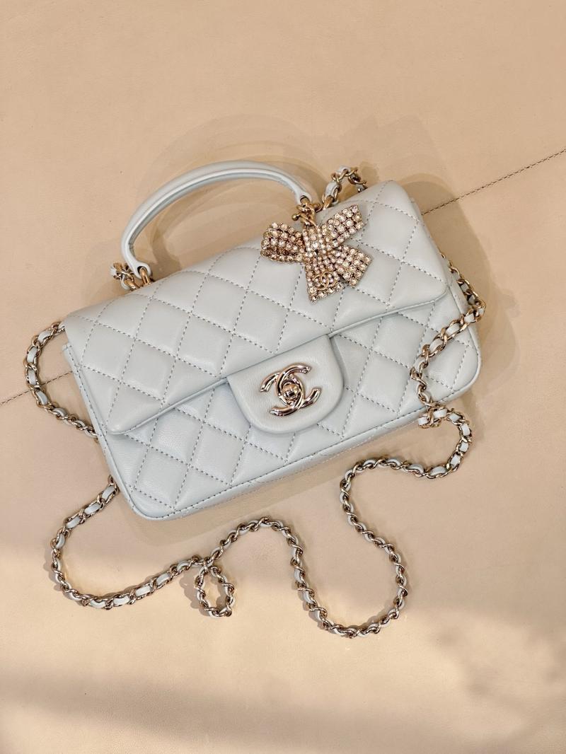 Chanel Mini Classic Handbag Light Blue AS2431