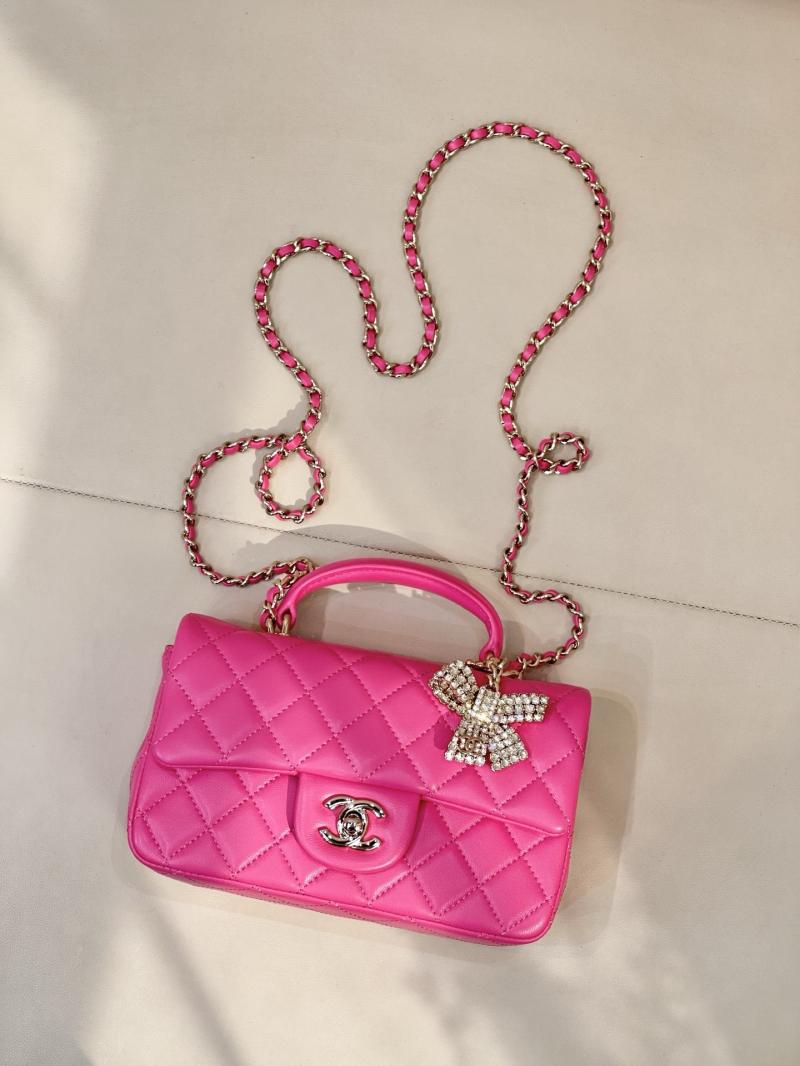 Chanel Mini Classic Handbag Rose AS2431