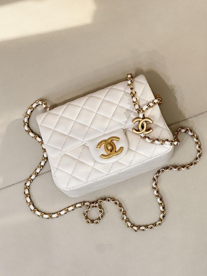 Chanel Mini Flap Bag White AS5758