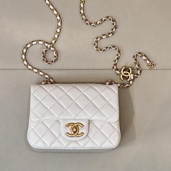 Chanel Mini Flap Bag White AS5758