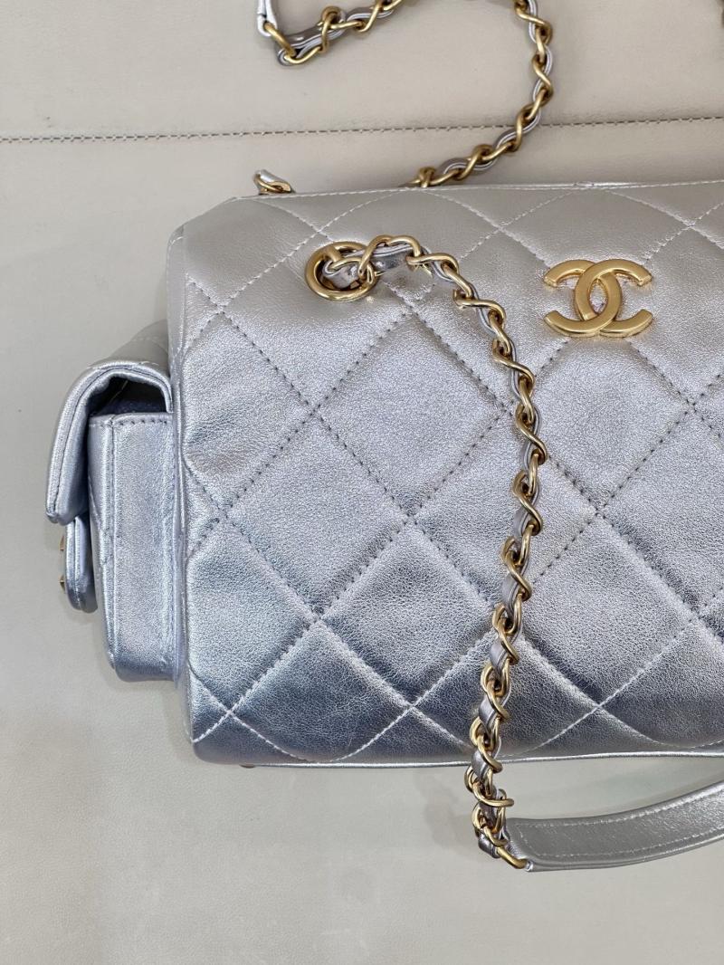 Chanel Small Bowling Bag Silver AS5792