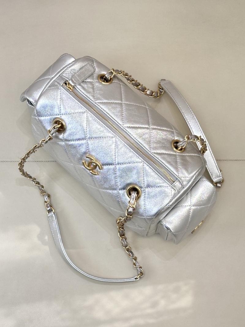 Chanel Small Bowling Bag Silver AS5792