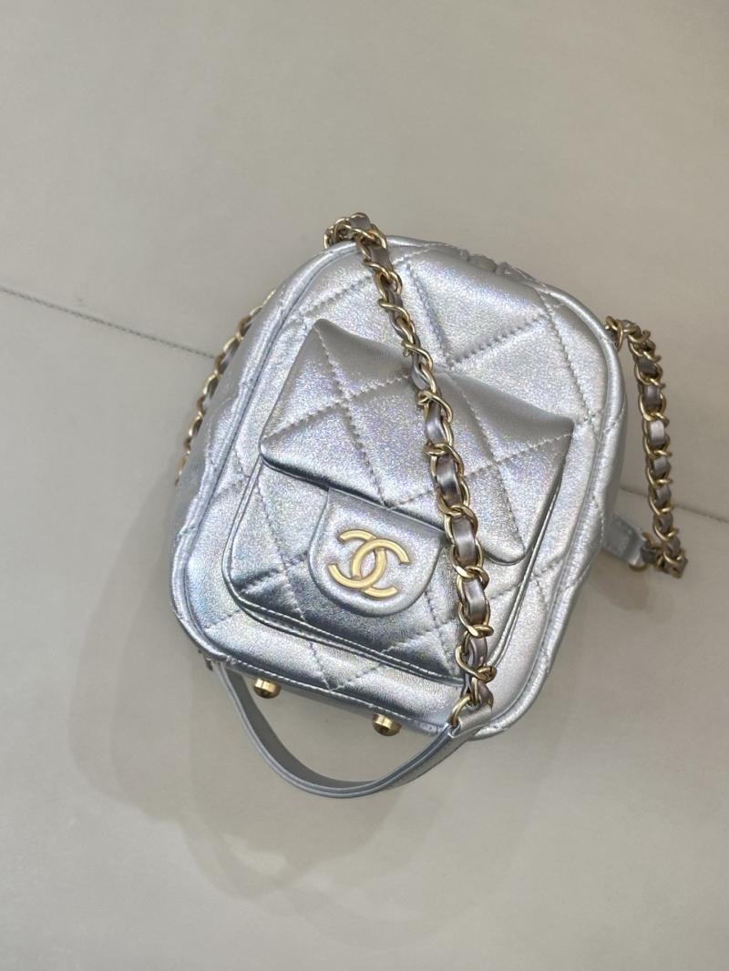 Chanel Small Bowling Bag Silver AS5792