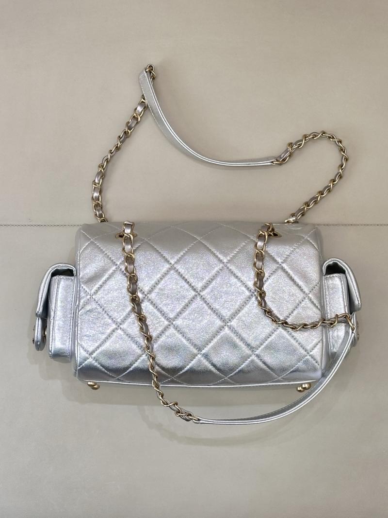 Chanel Small Bowling Bag Silver AS5792