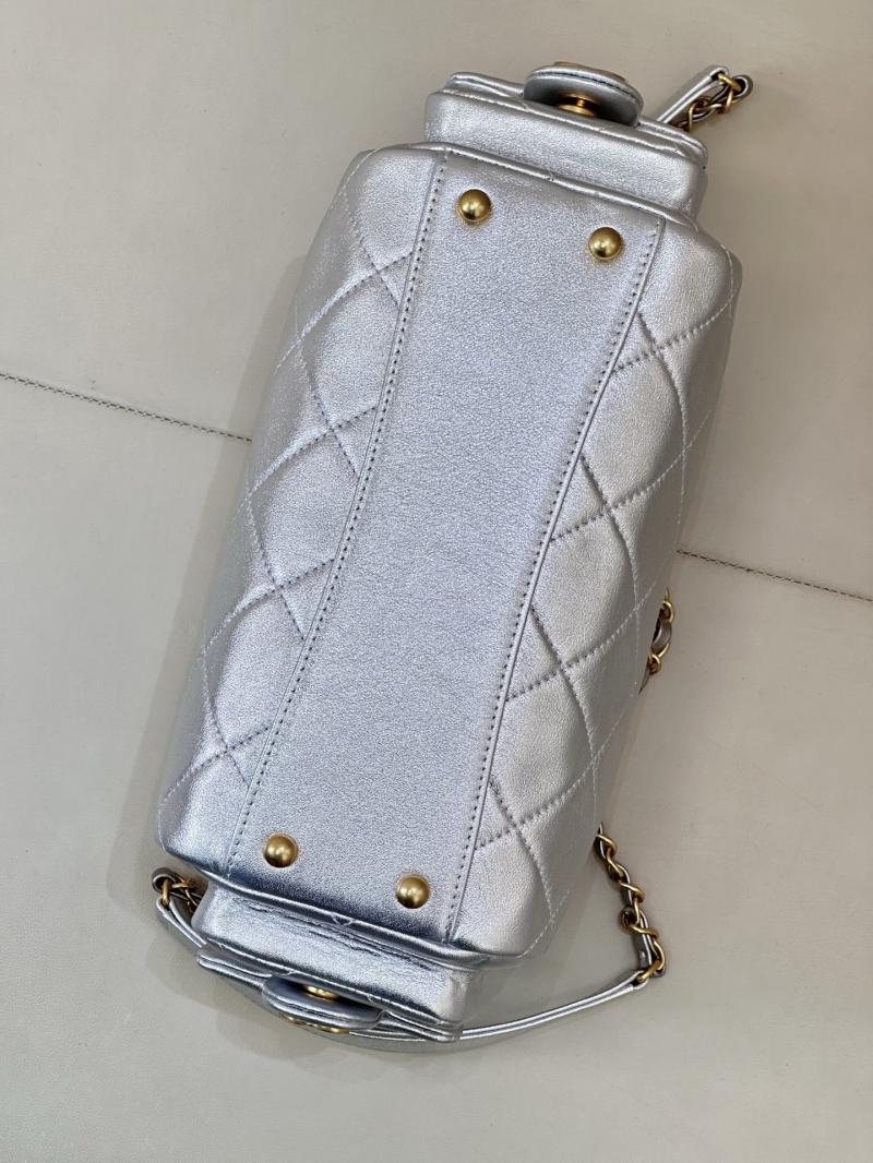 Chanel Small Bowling Bag Silver AS5792