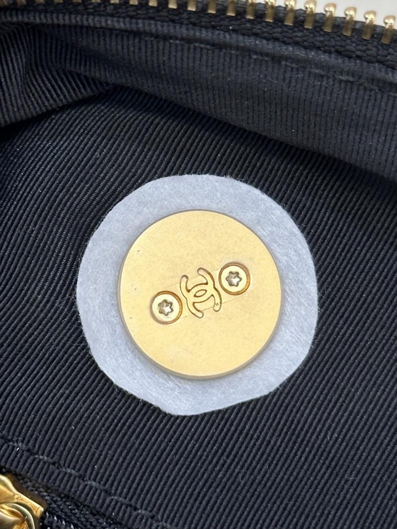 Chanel Suede Small Bowling Bag Black AS5792