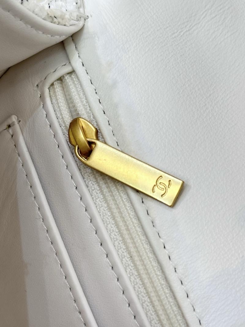 Chanel Tweed Mini Flap Bag White AS5875
