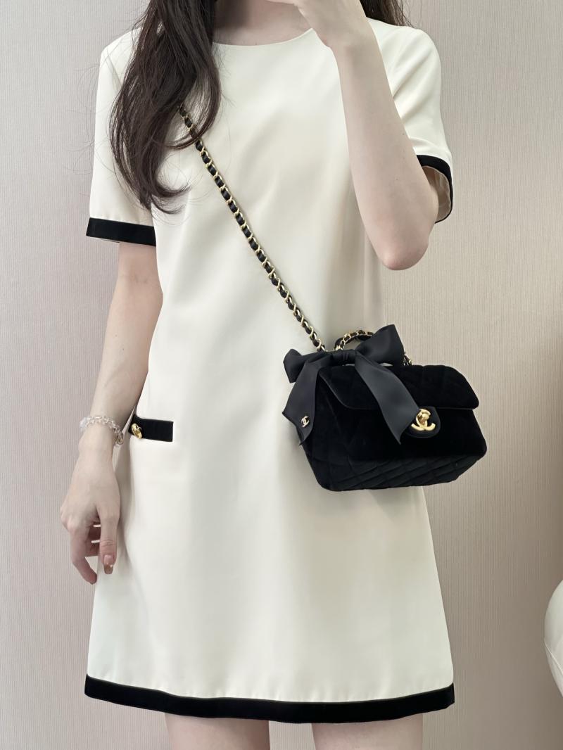 Chanel Velvet Mini Flap Bag Black AS5875