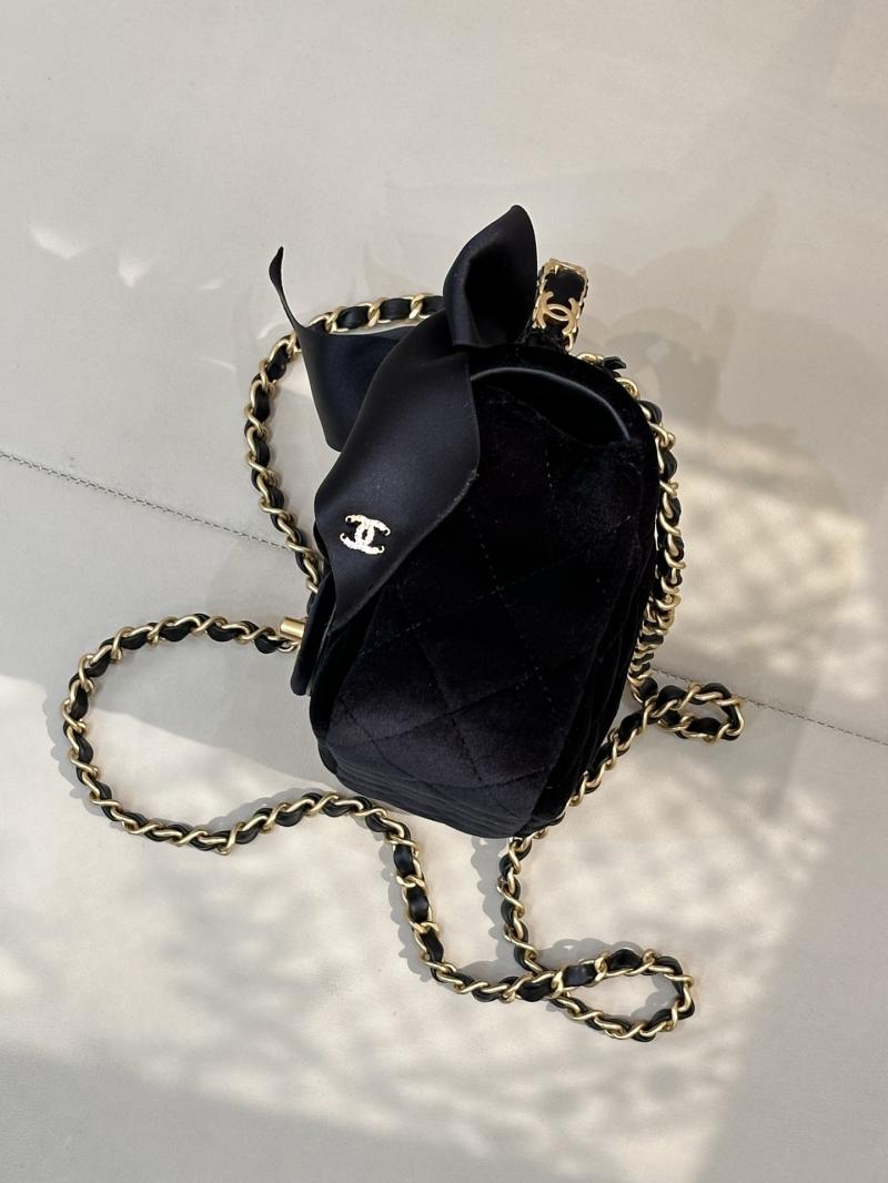 Chanel Velvet Mini Flap Bag Black AS5875