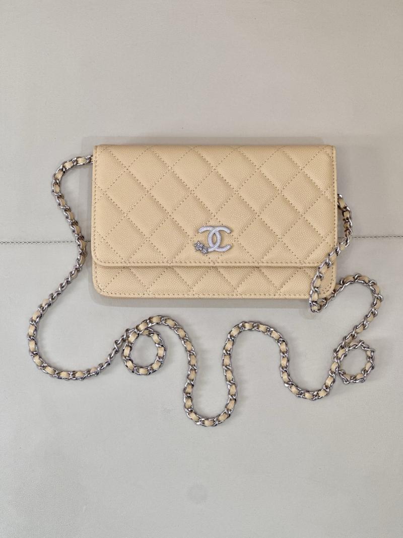 Chanel WOC Chain Wallet Beige AP3273