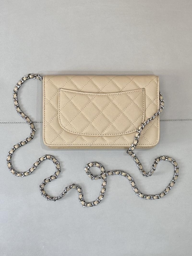 Chanel WOC Chain Wallet Beige AP3273