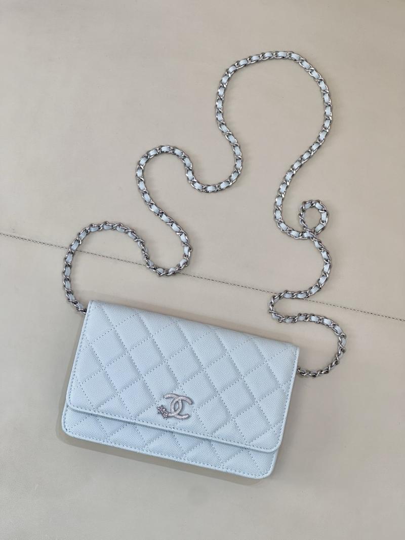 Chanel WOC Chain Wallet Blue AP3273