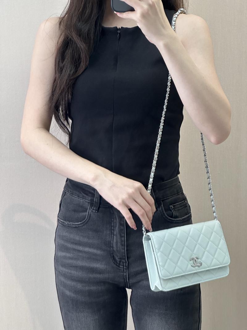 Chanel WOC Chain Wallet Blue AP3273