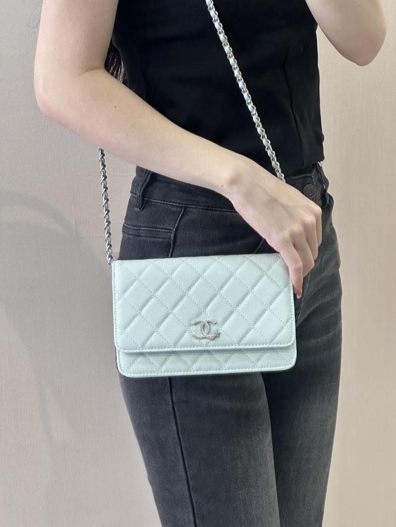 Chanel WOC Chain Wallet Blue AP3273
