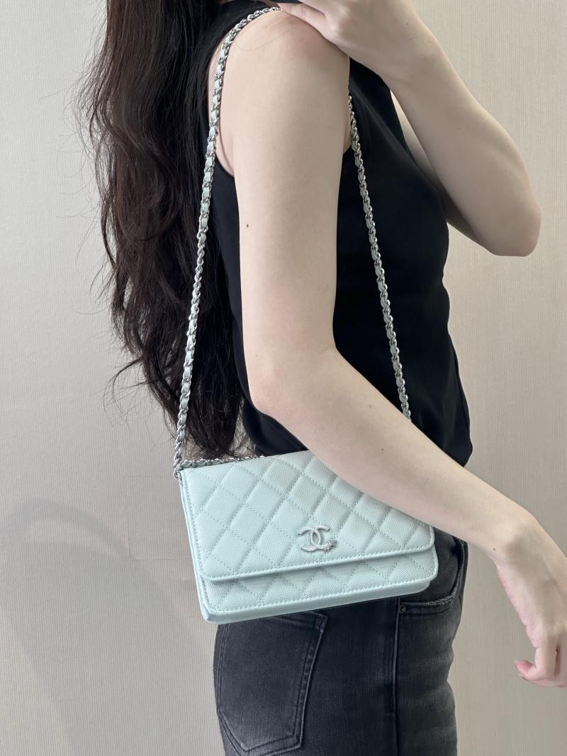 Chanel WOC Chain Wallet Blue AP3273