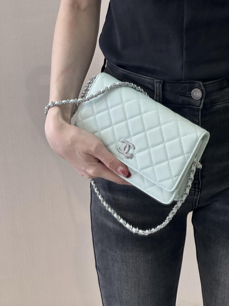 Chanel WOC Chain Wallet Blue AP3273