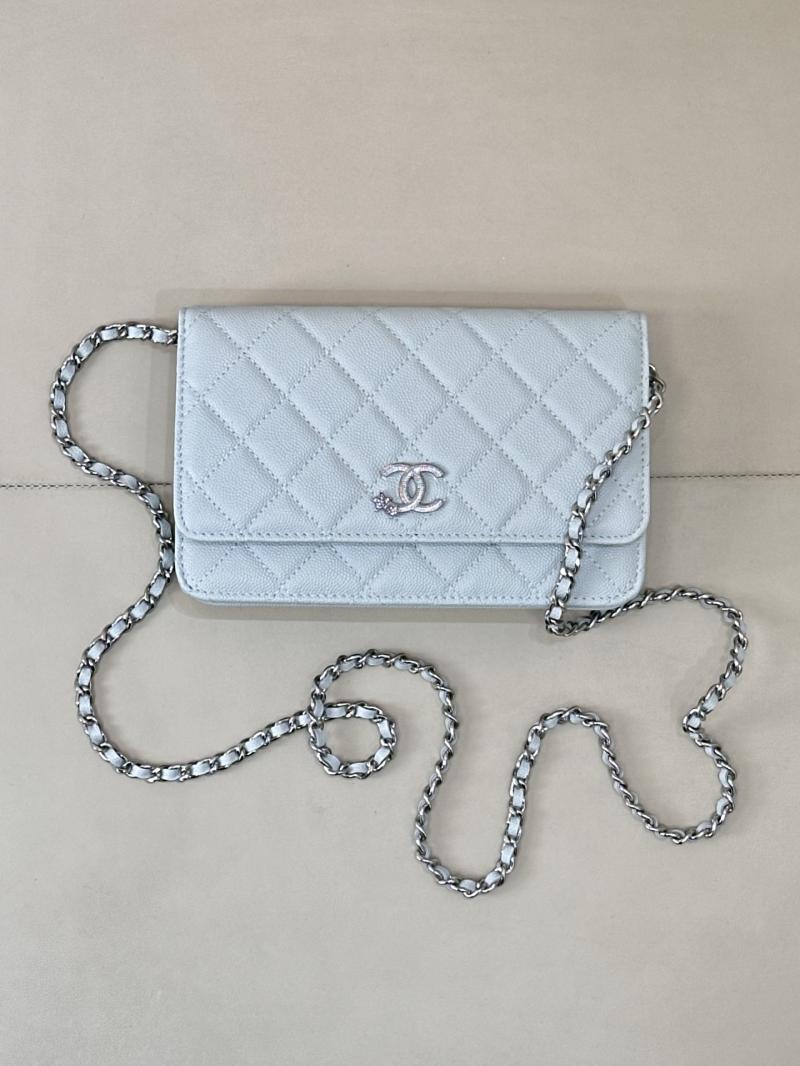 Chanel WOC Chain Wallet Blue AP3273