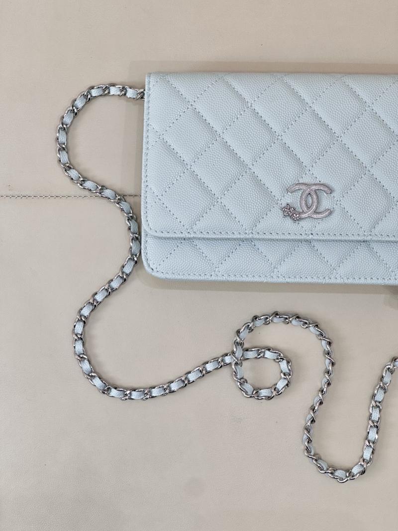 Chanel WOC Chain Wallet Blue AP3273