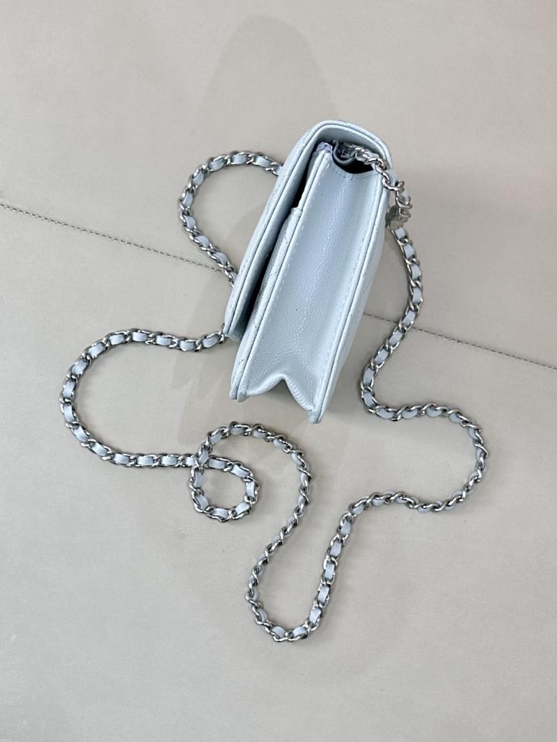 Chanel WOC Chain Wallet Blue AP3273