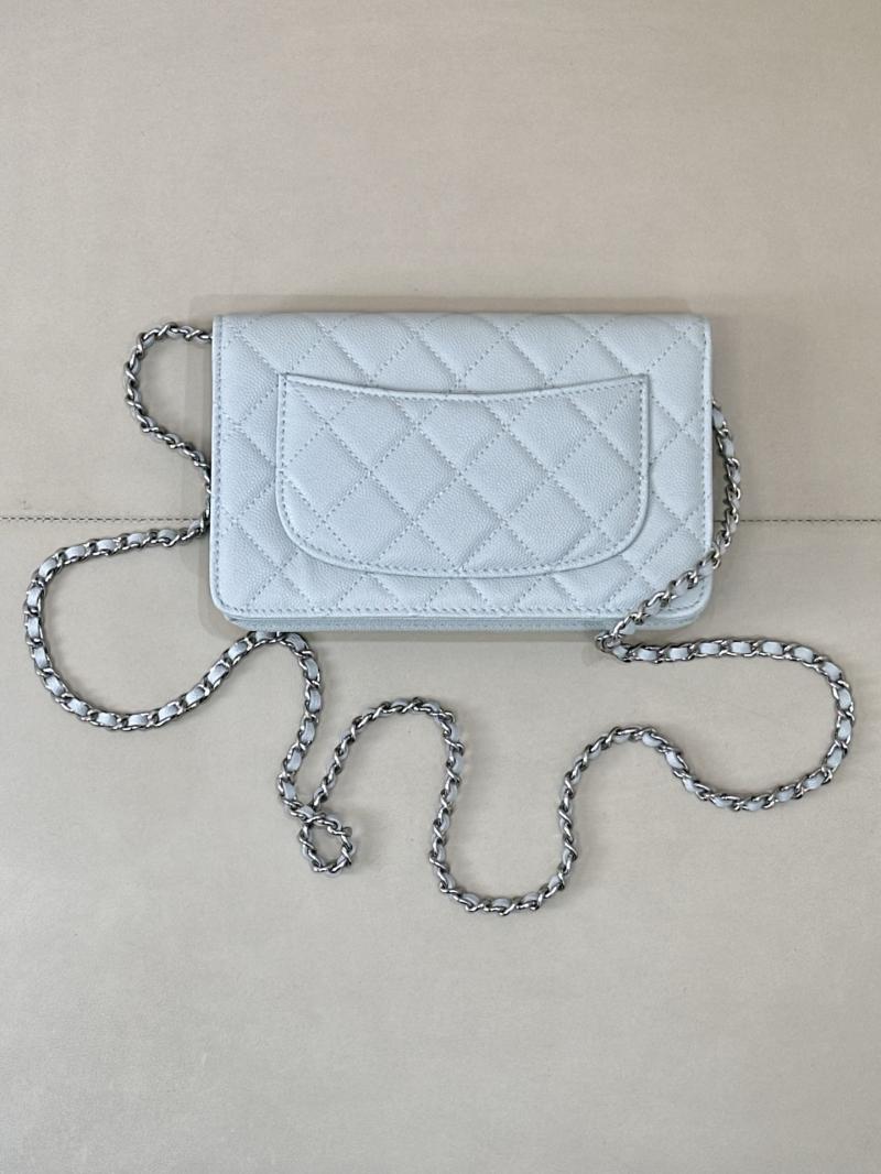 Chanel WOC Chain Wallet Blue AP3273