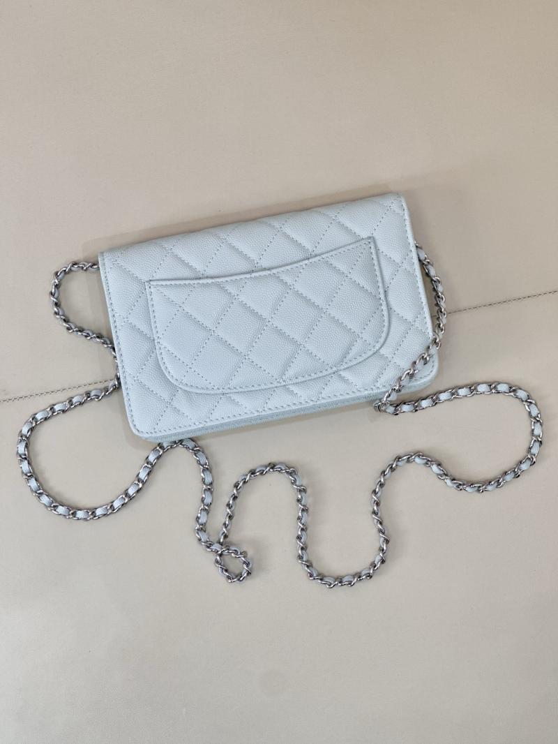 Chanel WOC Chain Wallet Blue AP3273