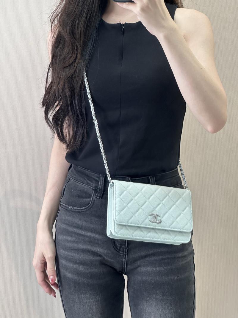 Chanel WOC Chain Wallet Blue AP3273