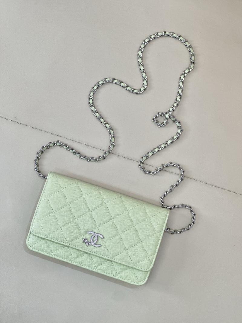 Chanel WOC Chain Wallet Green AP3273
