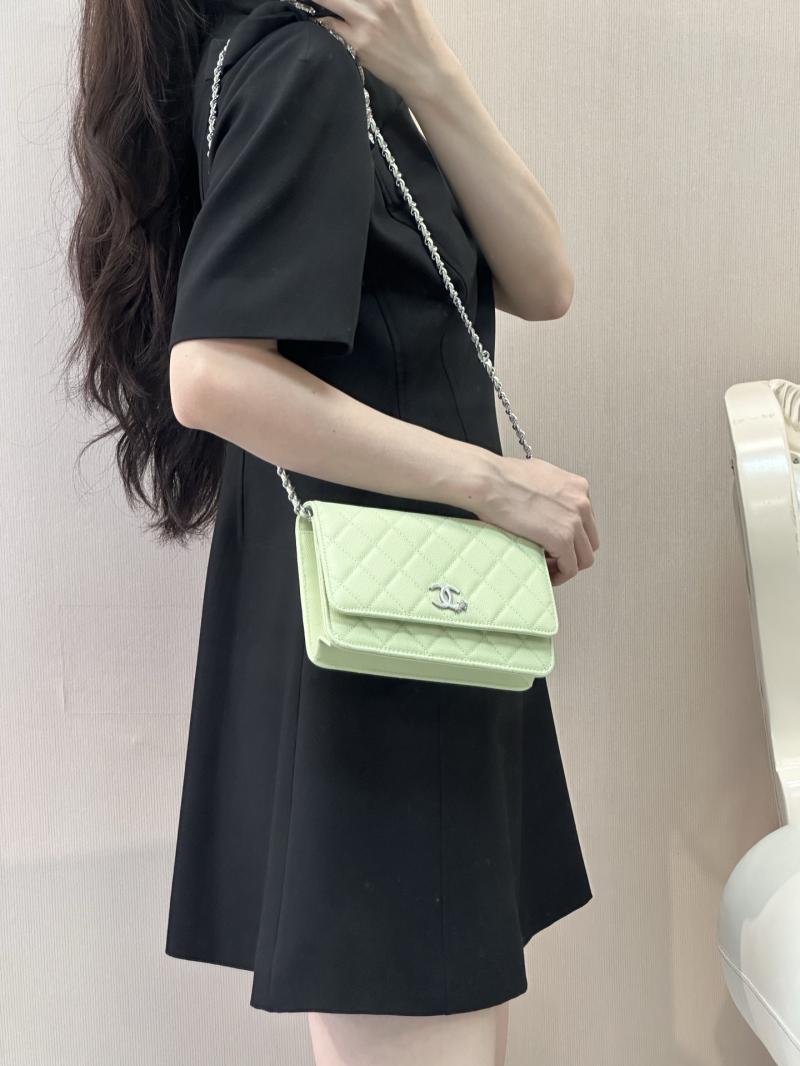 Chanel WOC Chain Wallet Green AP3273