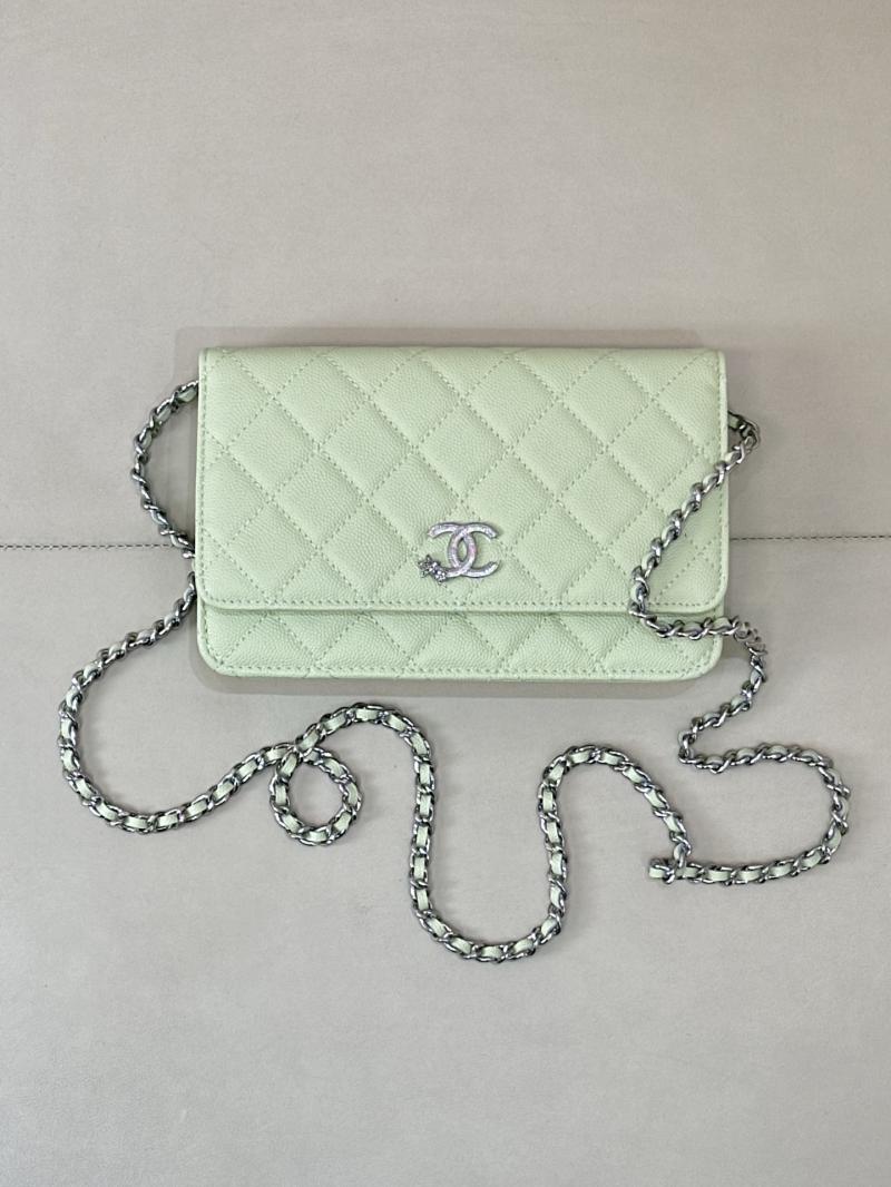 Chanel WOC Chain Wallet Green AP3273