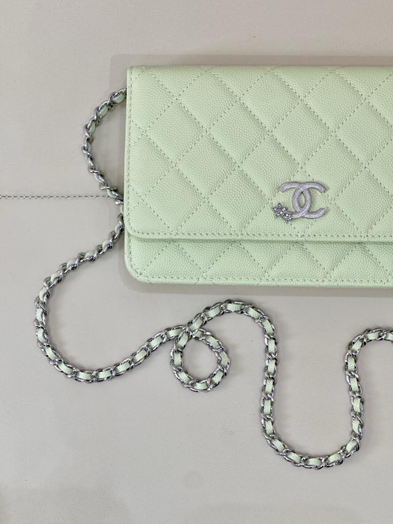 Chanel WOC Chain Wallet Green AP3273