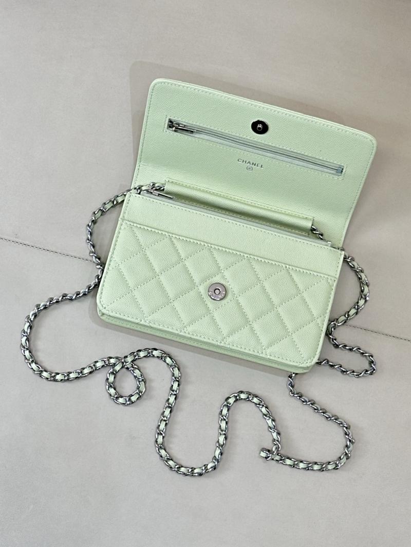 Chanel WOC Chain Wallet Green AP3273