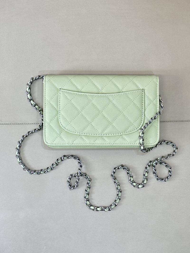 Chanel WOC Chain Wallet Green AP3273