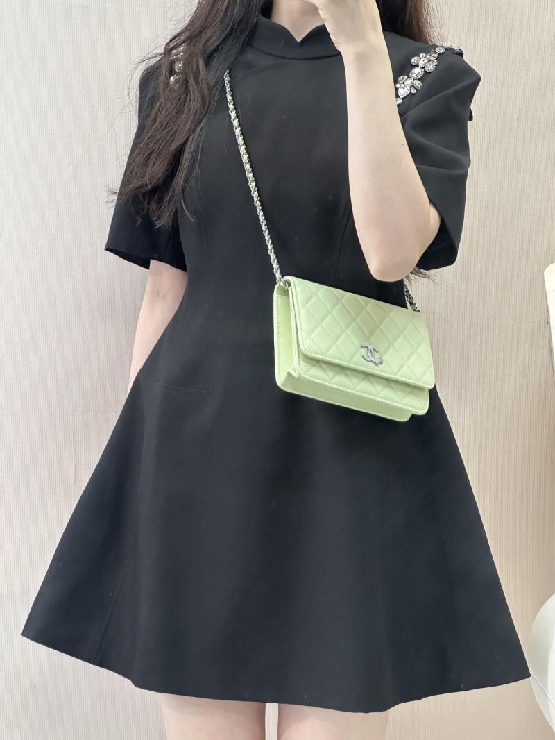 Chanel WOC Chain Wallet Green AP3273