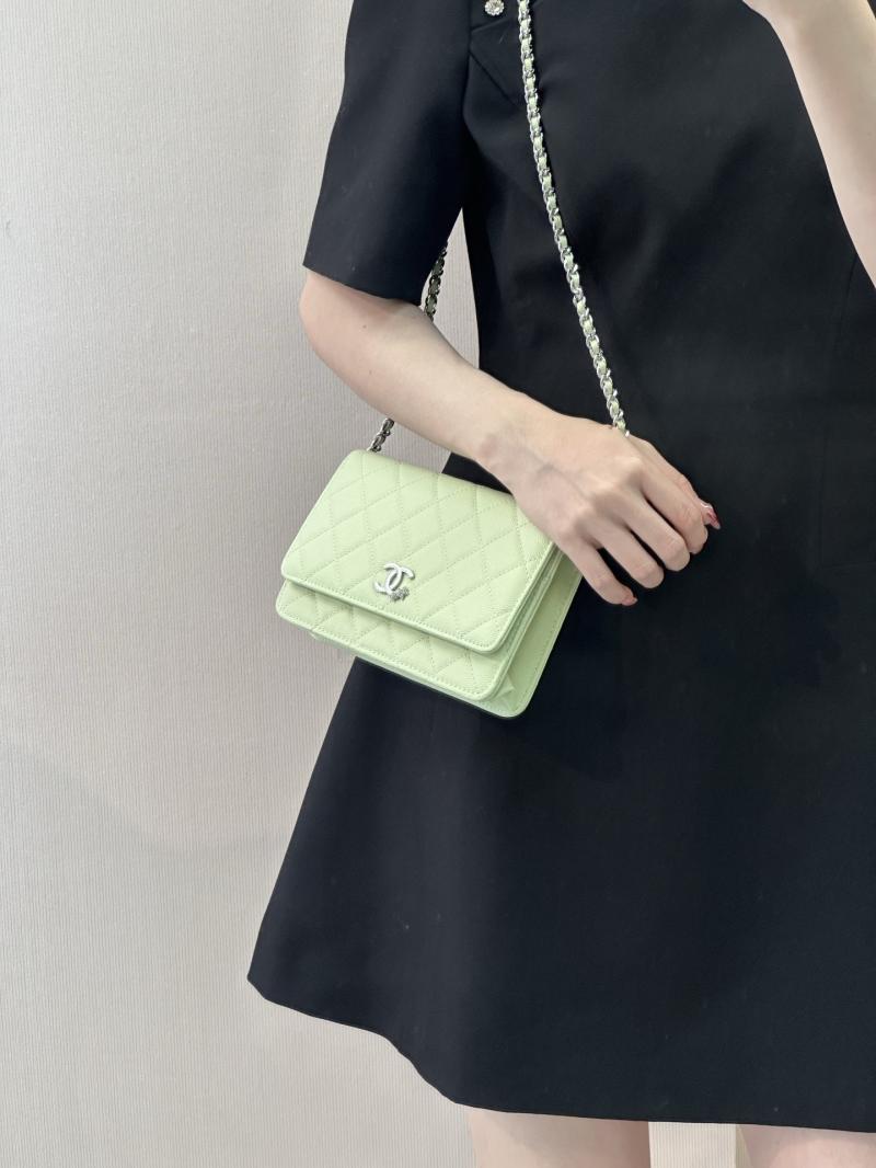 Chanel WOC Chain Wallet Green AP3273