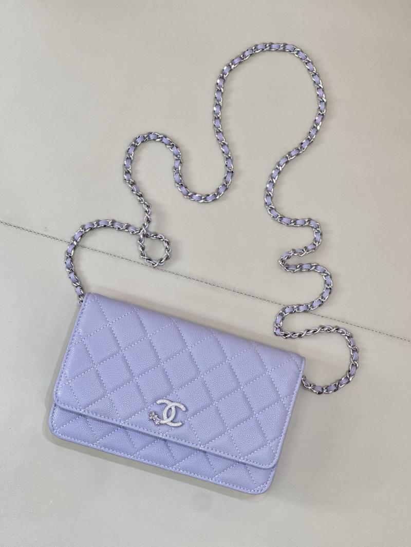 Chanel WOC Chain Wallet Purple AP3273