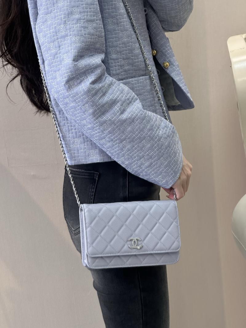 Chanel WOC Chain Wallet Purple AP3273