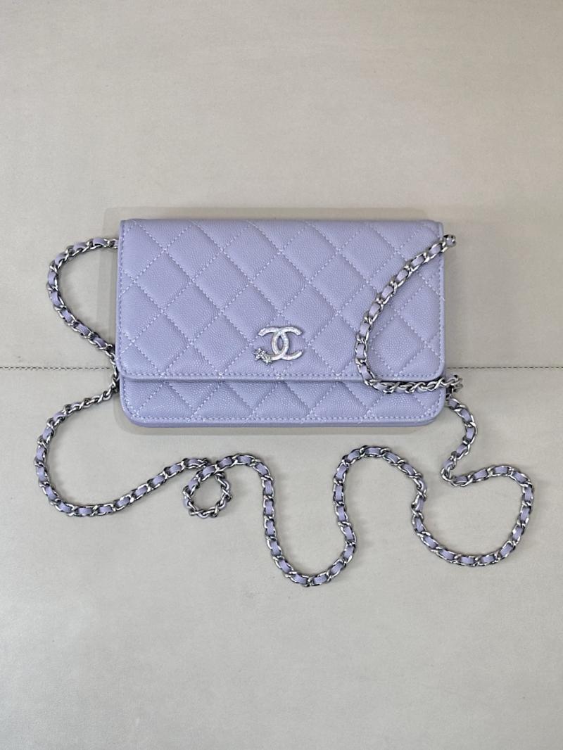Chanel WOC Chain Wallet Purple AP3273