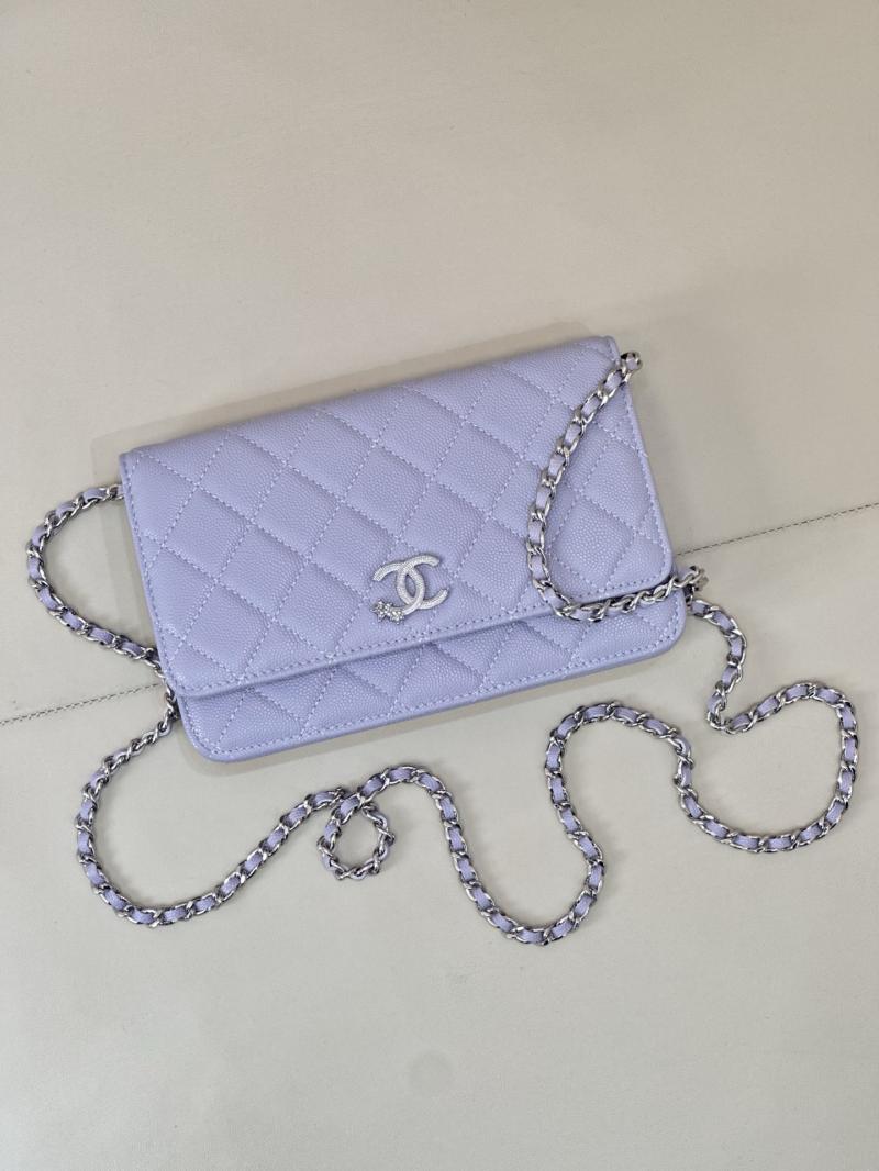 Chanel WOC Chain Wallet Purple AP3273