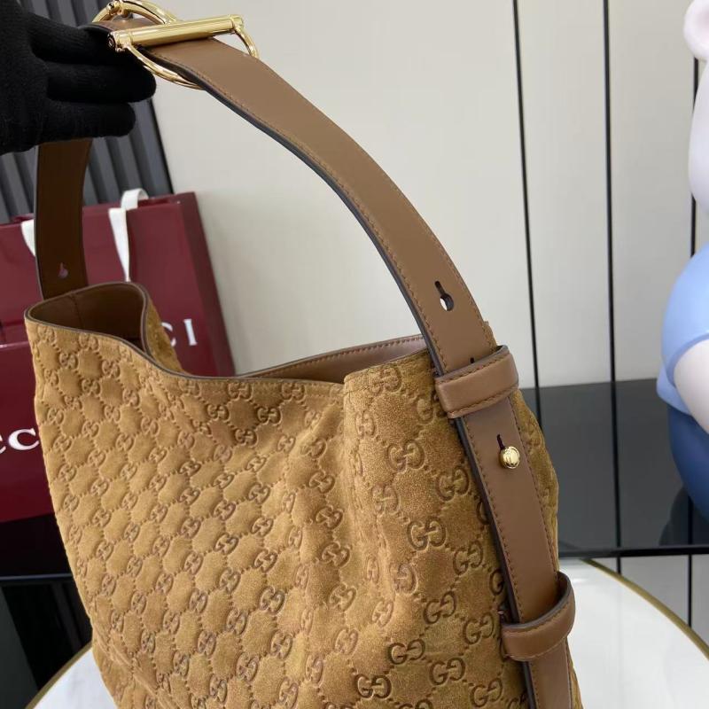 Gucci Beatrix large Suede tote bag Brown 850546
