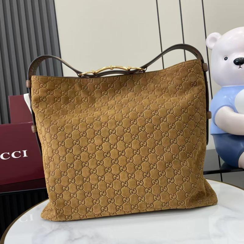 Gucci Beatrix large Suede tote bag Brown 850546