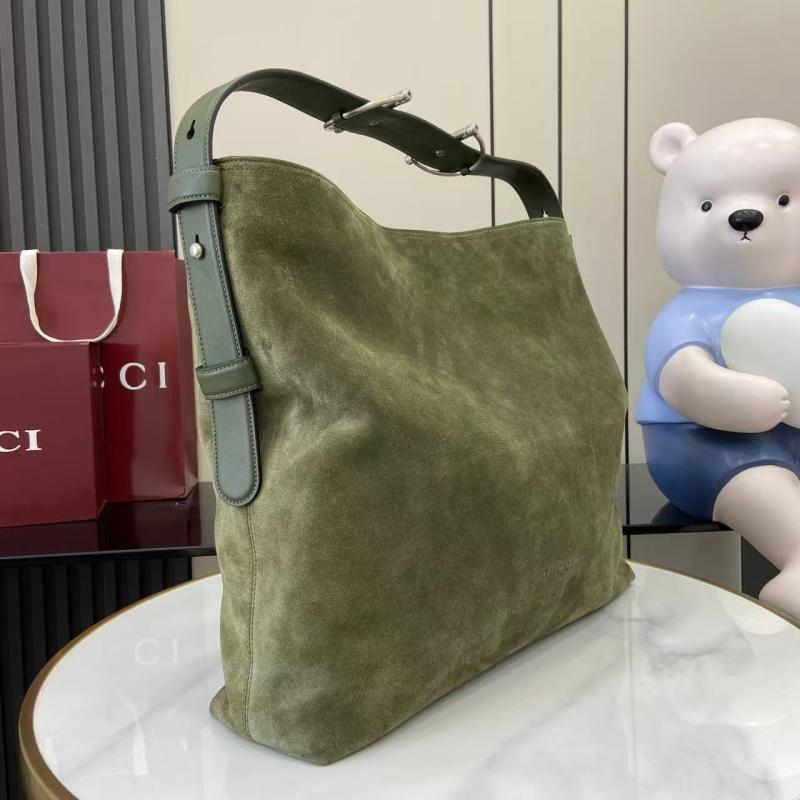 Gucci Beatrix large Suede tote bag Green 850546