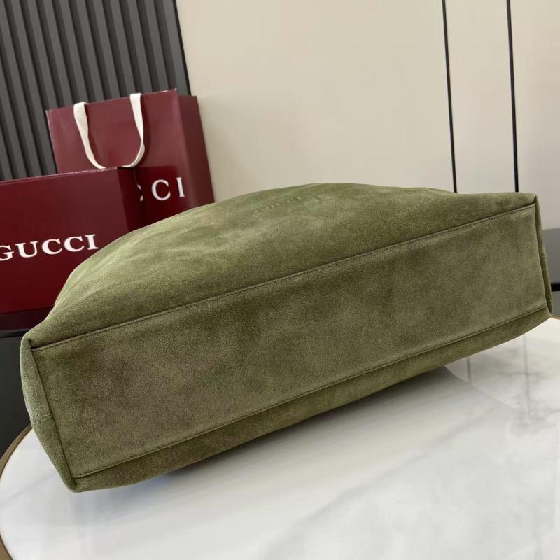 Gucci Beatrix large Suede tote bag Green 850546