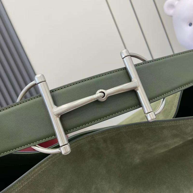 Gucci Beatrix large Suede tote bag Green 850546