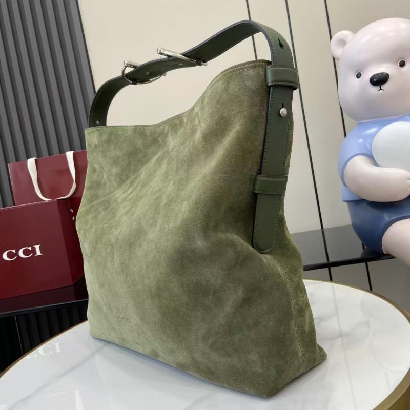 Gucci Beatrix large Suede tote bag Green 850546