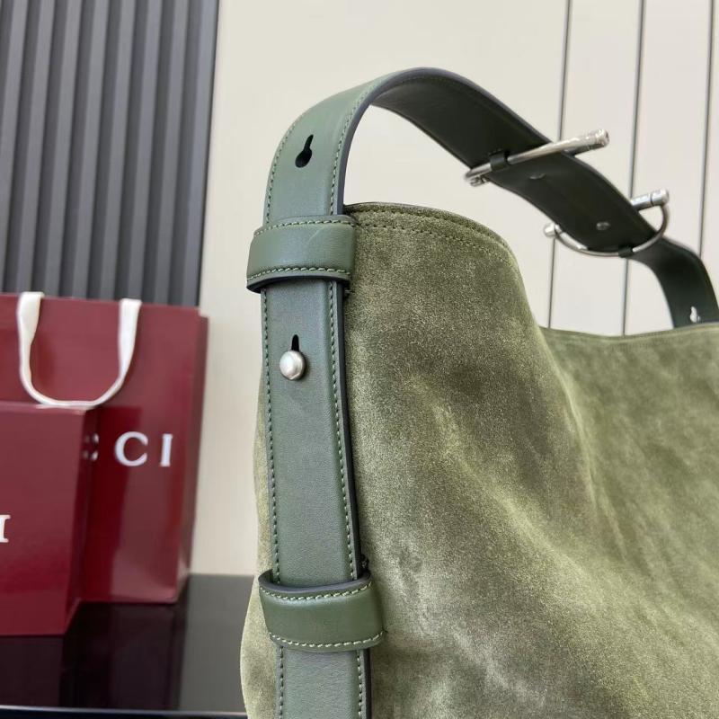 Gucci Beatrix large Suede tote bag Green 850546