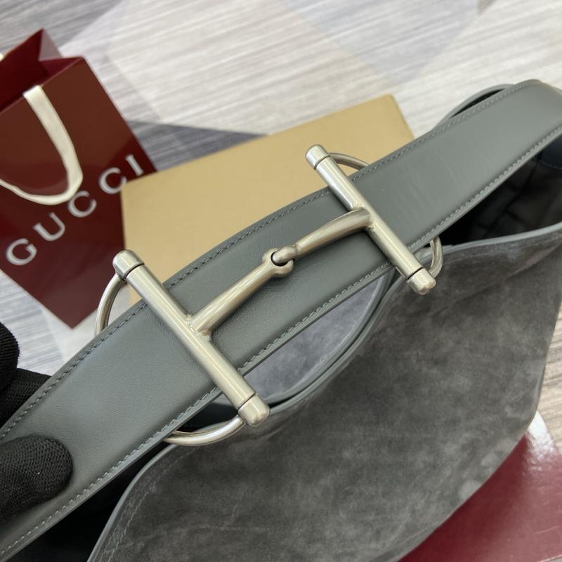 Gucci Beatrix large Suede tote bag Grey 850546
