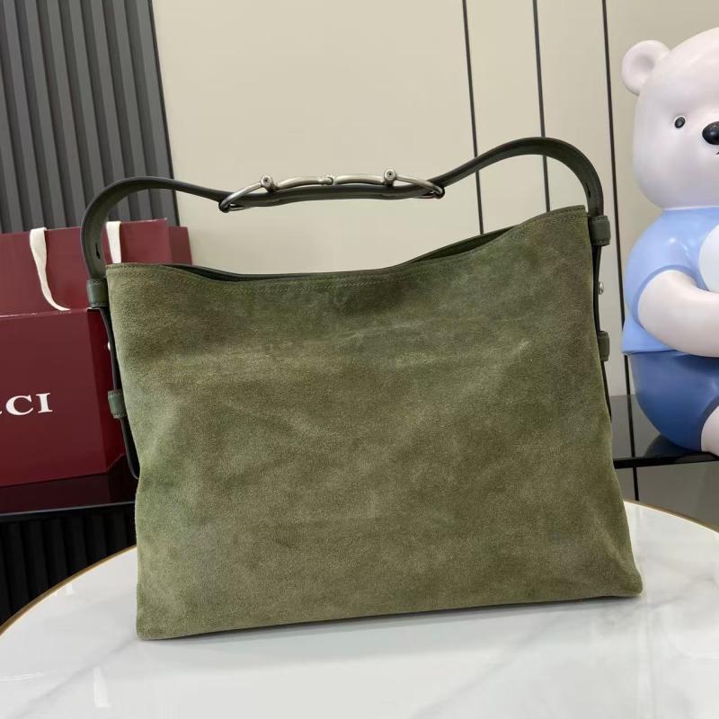 Gucci Beatrix medium Suede tote bag Green 850926
