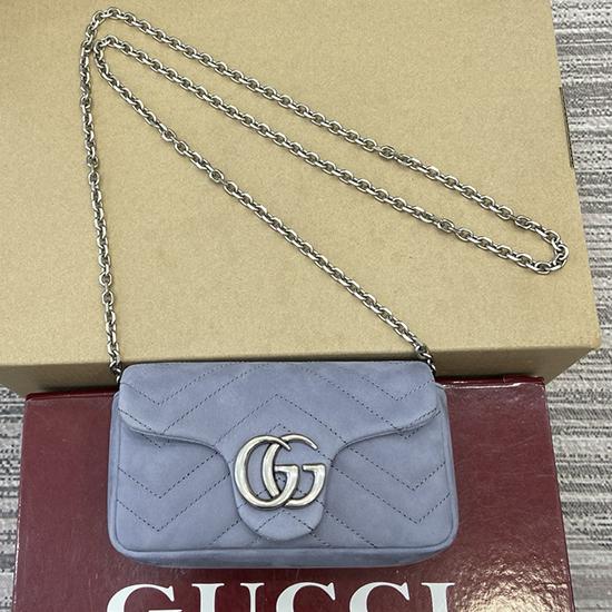 Gucci GG Marmont Mini shoulder bag Blue 841290  Gucci GG Marmont Mini shoulder bag Blue 841290